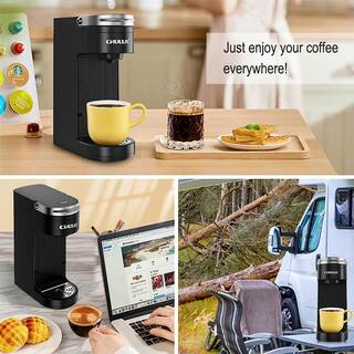 Edendirect Rebin One Cup Matte Black Single Serce Coffee Maker for Capsule with Automatic Shut-Off 12 OZ Water Reservoir HJRY23040401