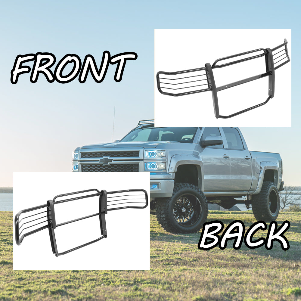 Kojem Front Bumper Grille Brush Headlight Guard for 07 08 09 10 11 12 13 Chevy Silverado GMC Sierra 1500