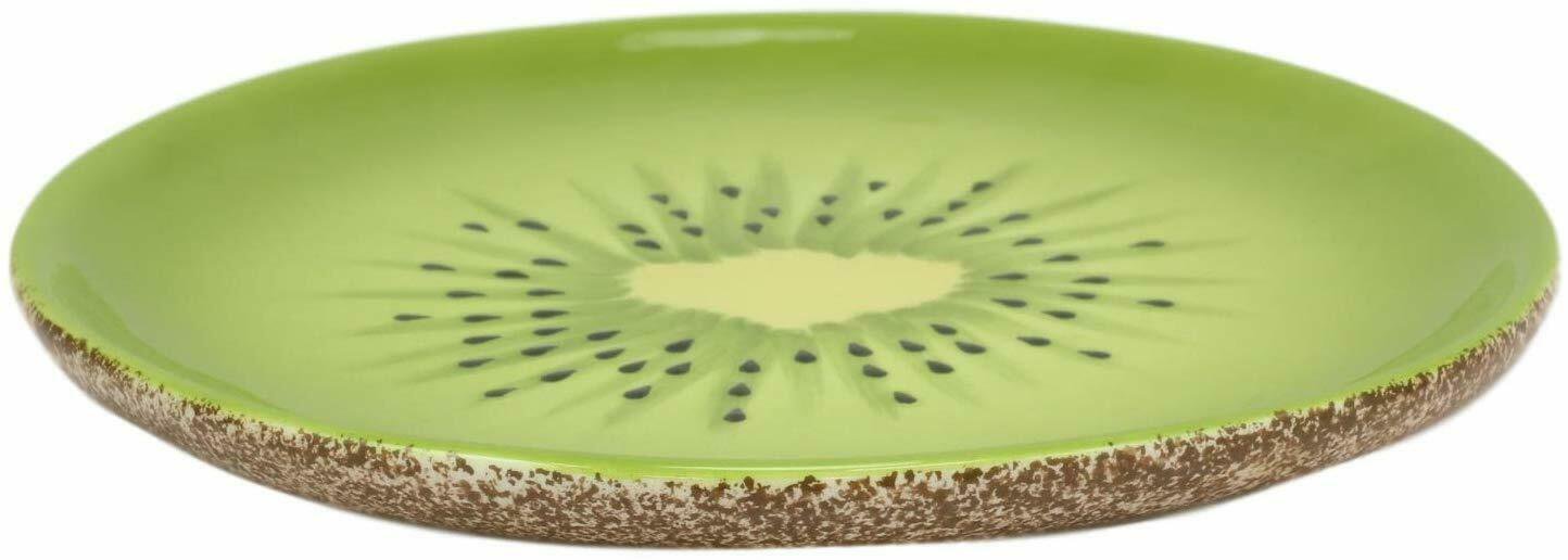 1 (6.5) Diameter Gourmet Kitchen Fruity Kiwi Appetizer Serving Plate Set Of 3 EBR02