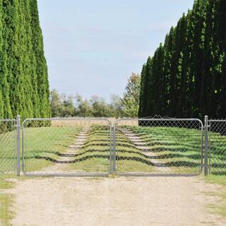 Everbilt 10 ft. W x 4 ft. H Galvanized Steel Drive Fence Gate (2-Pack) 328402EB