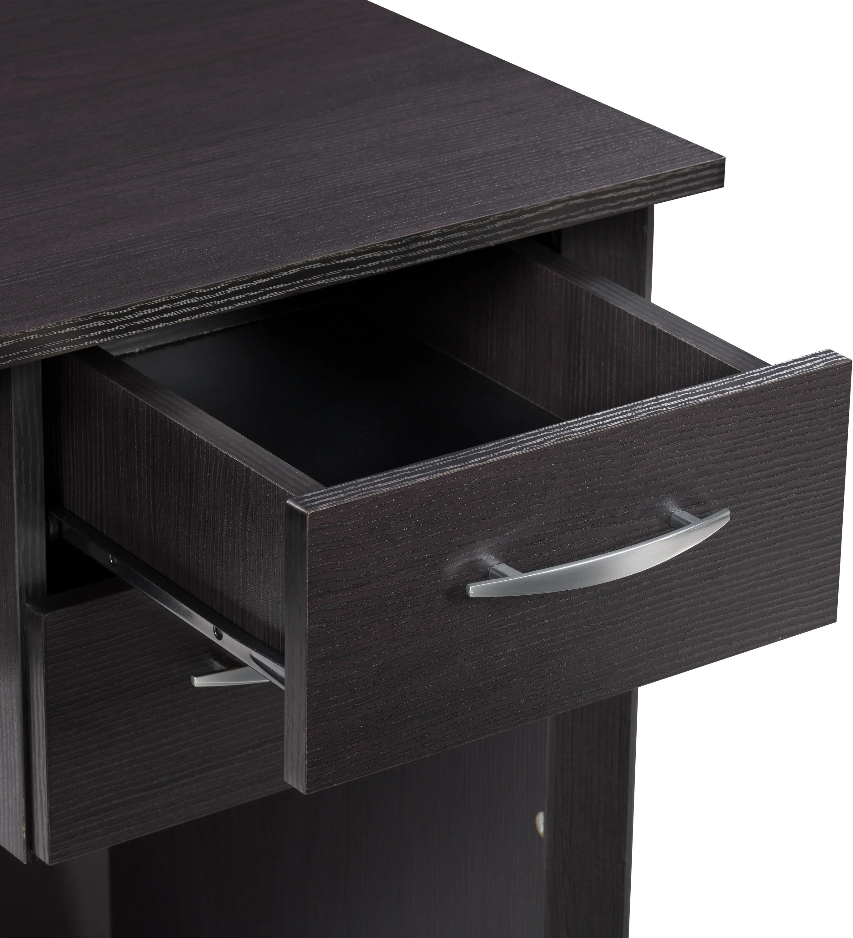 Kingston Contemporary Black Brown Two Drawer Desk