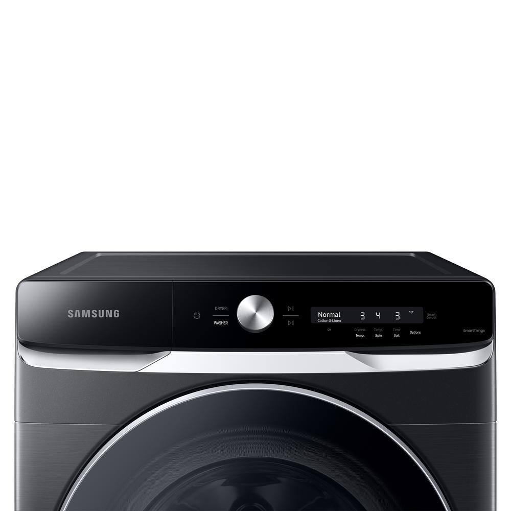  5 cu. ft. Smart High-Efficiency Front Load Washer with Smart Dial and OptiWash in Brushed Black WF50A8800AV