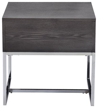 ACME Iban End Table in Gray Oak and Chrome   Contemporary   Side Tables And End Tables   by Homesquare  Houzz