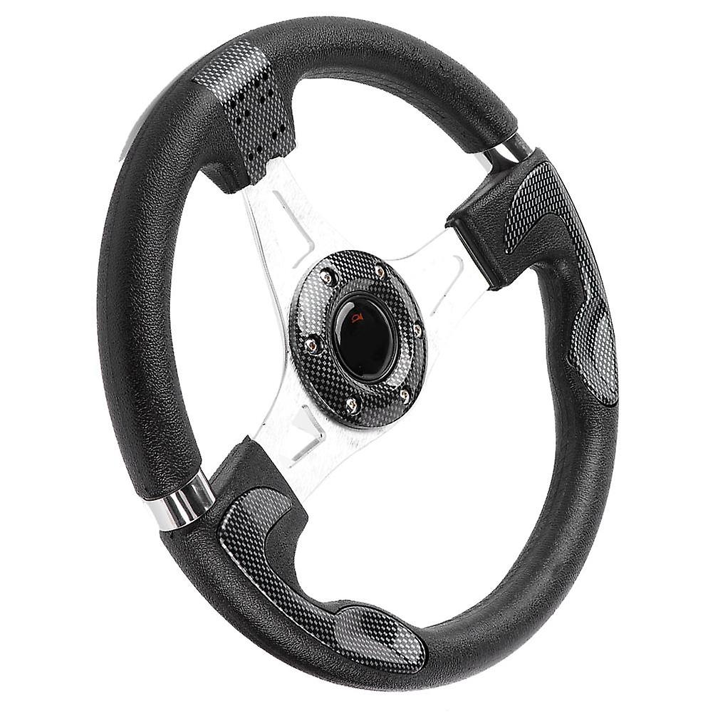 13in 320mm Universal PU Leather Car Sport Racing Drift Steering Wheel Black
