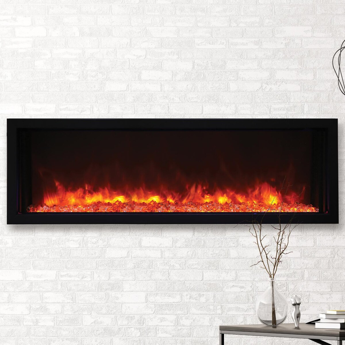 Amantii Panorama Series Extra Slim Smart 50-Inch Built-In Electric Fireplace