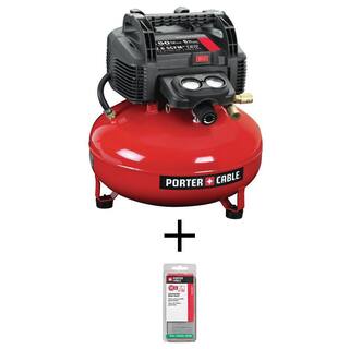 Porter-Cable 6 Gal. 150 PSI Portable Electric Pancake Air Compressor and 2 in. x 18-Gauge Brad Nail (1000 Per Box) C2002W18200-1