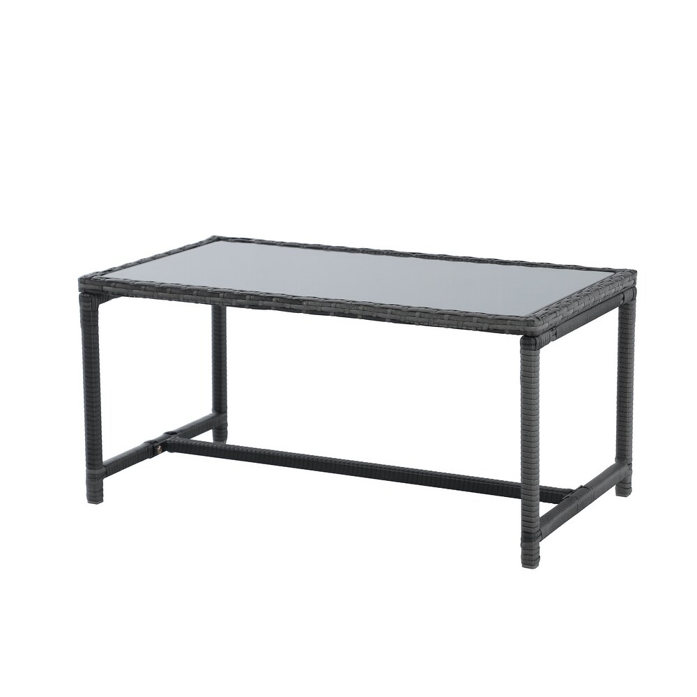 Steel/ Resin Wicker 4 piece Outdoor Patio Seating Set with Coffee Table
