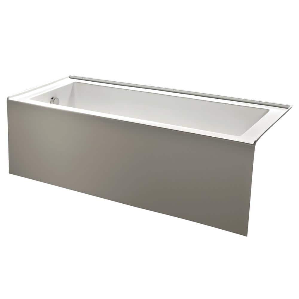 Kingston Brass Contemporary 5 ft Acrylic Left Hand Drain Rectangular Alcove NonWhirlpool Bathtub in White