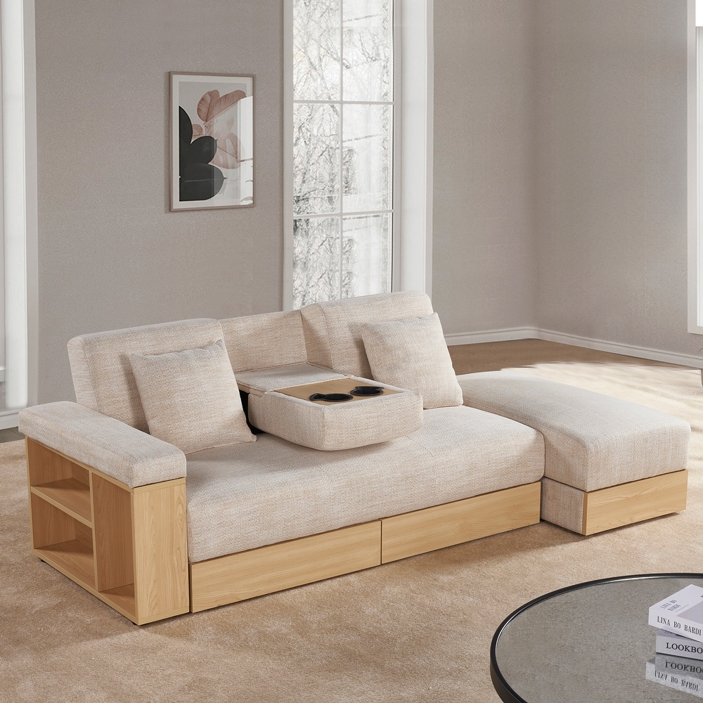 Multi functional sofa with storage box and drawer