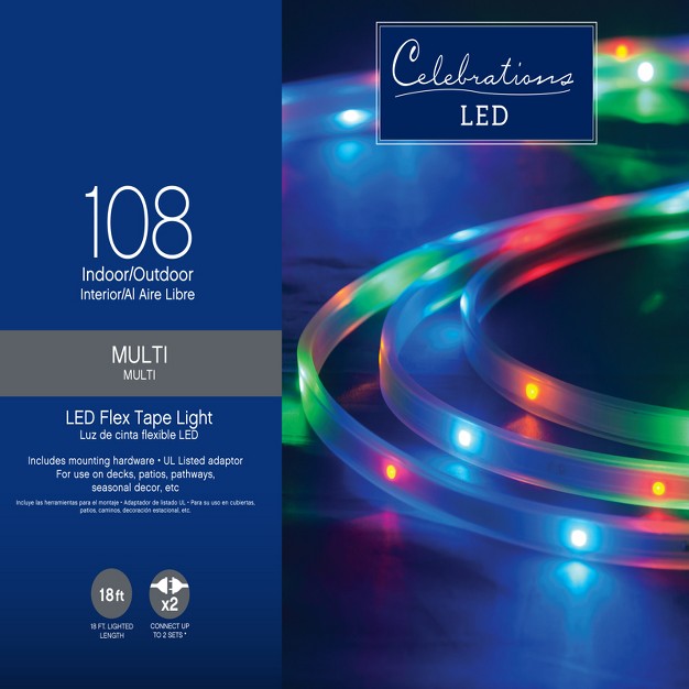 Celebrations Led Multicolored 108 Ct Rope Christmas Lights 18 Ft