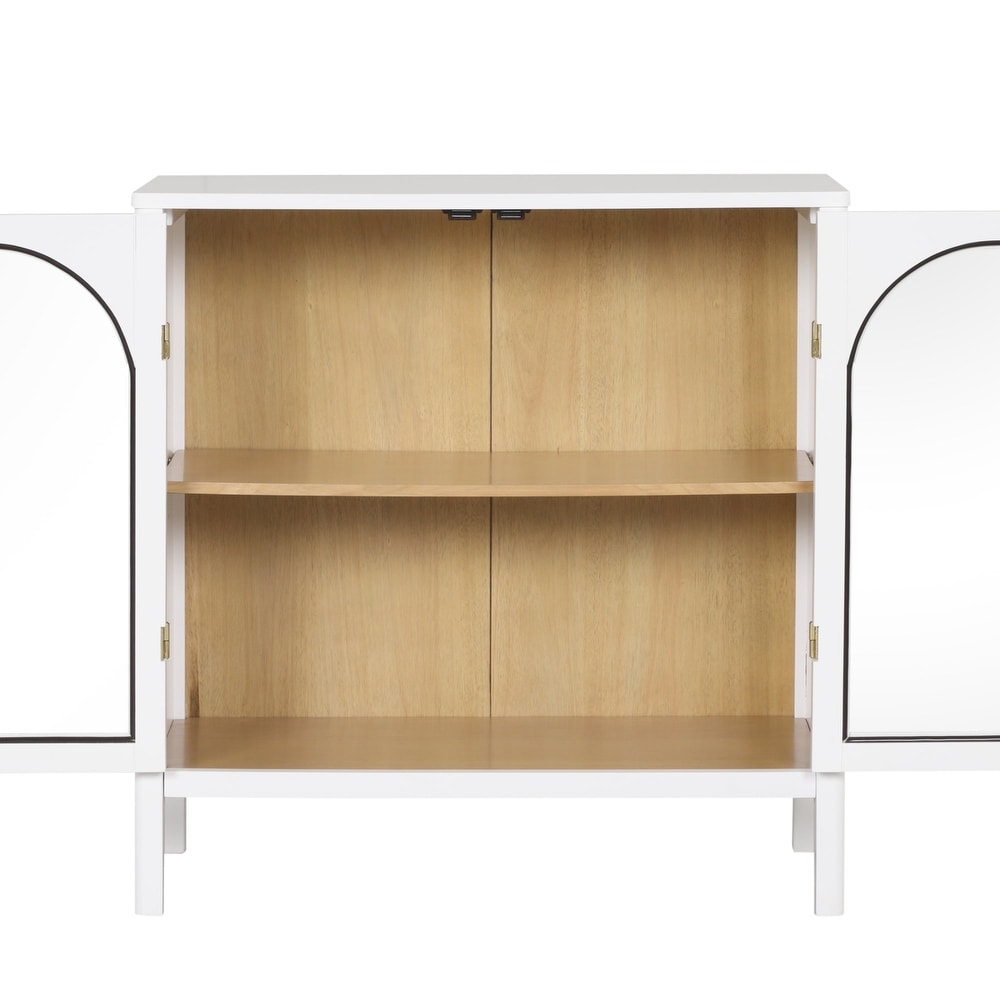 Nathan James Mason Sideboard Buffet with Glass Doors and Adjustable Shelves