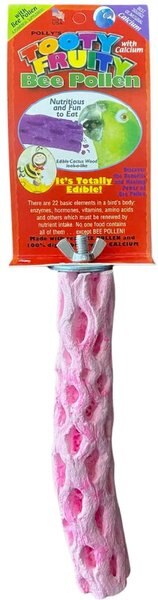 Polly's Pet Products Watermelon Flavor Tooty Fruity Bee Pollen Bird Perch， Pink