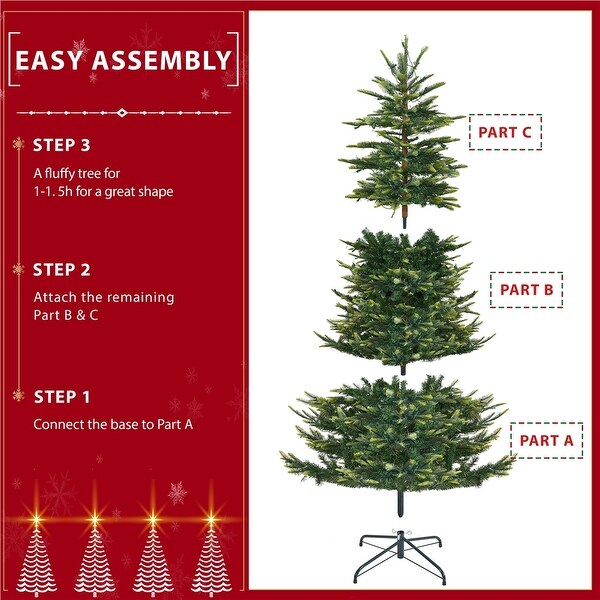 Yaheetech PreLit Christmas Tree Artificial Christmas Tree with Warm White Incandescent Lights