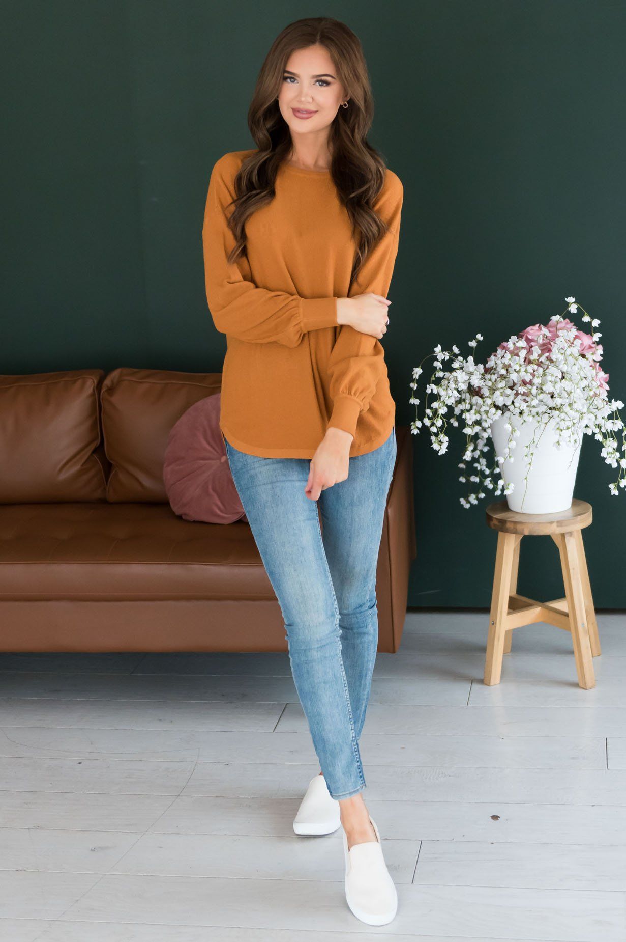 Fall In Line Modest Thermal Sweater