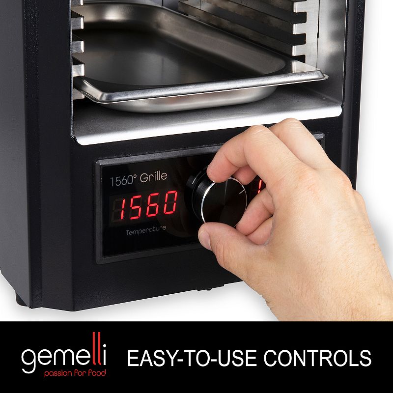 Gemelli Gourmet Steak Grille， Infrared Superheating Up to 1560 Degrees， Electric Grill