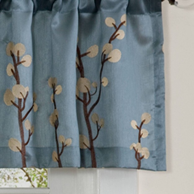 Cocoa Flower Window Valance Blue Lush D cor