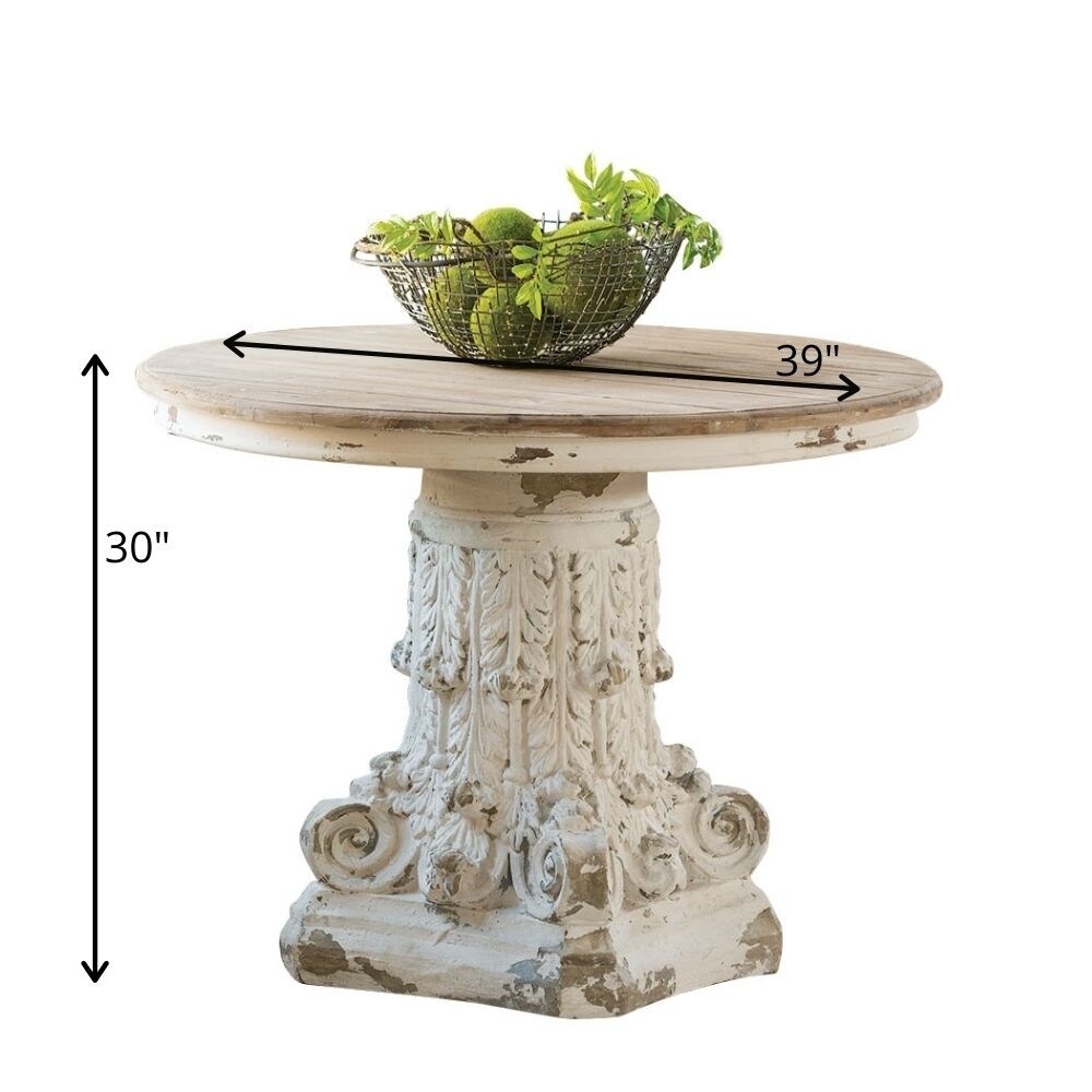 Sullivans Round Pedestal Table  White   39\