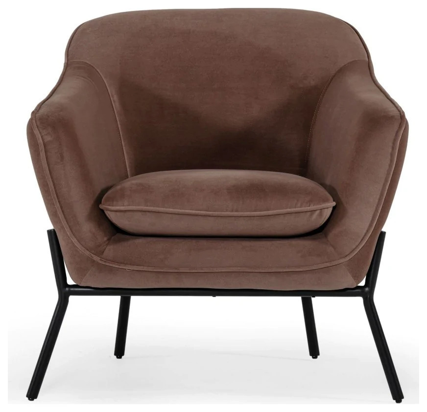 Dara Modern Taupe Velvet Armchair   Midcentury   Armchairs And Accent Chairs   by Rustic Home Furniture Deco  Houzz