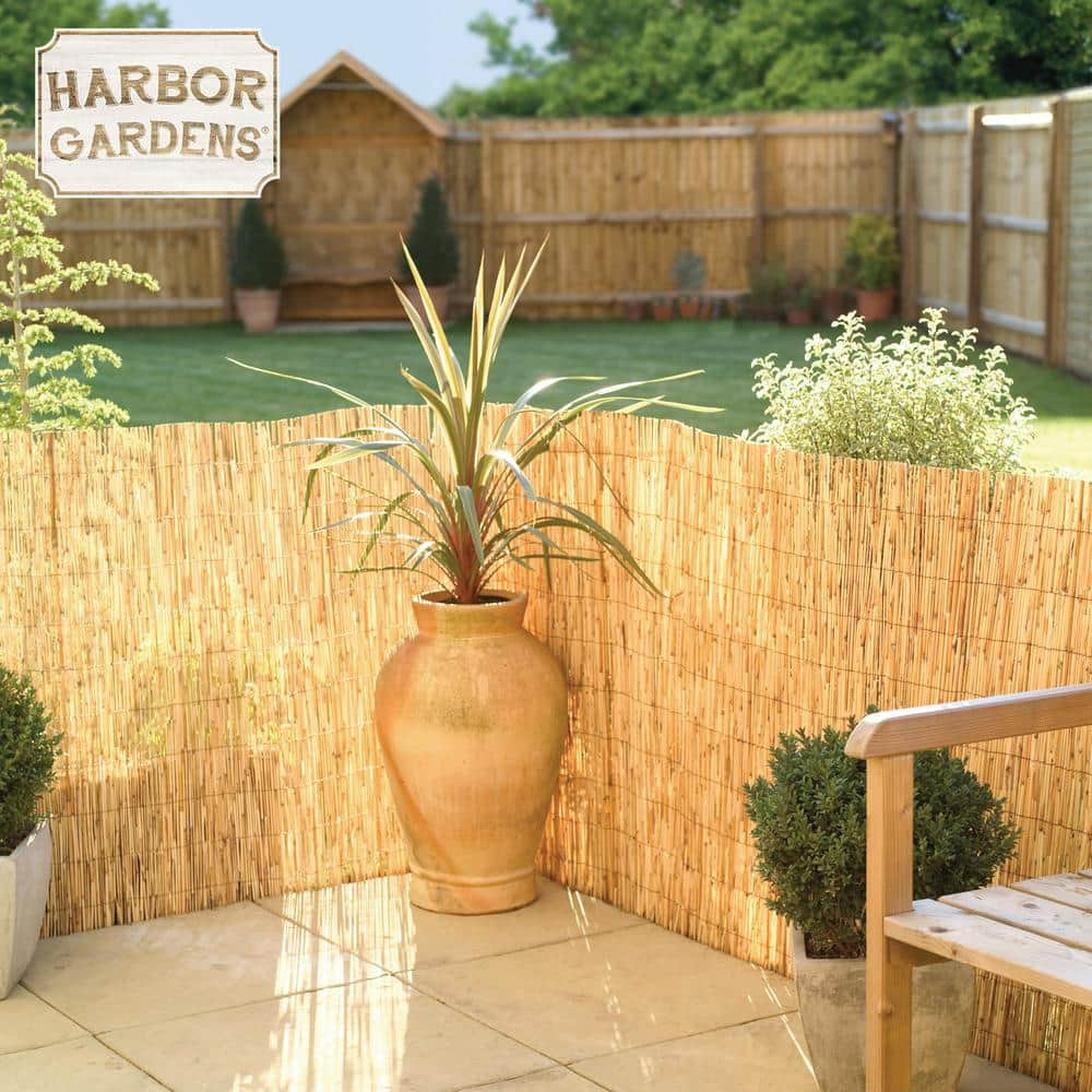 Harbor Gardens 13 ft. L x 5 ft. H Decorative Garden Reed Wood Fencing R645HG