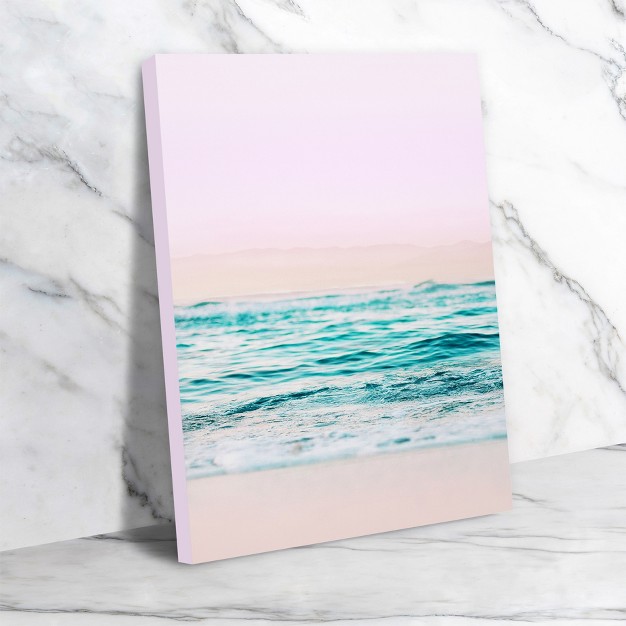 Americanflat Coastal Beach Waves In Sunset By Tanya Shumkina Wrapped Canvas