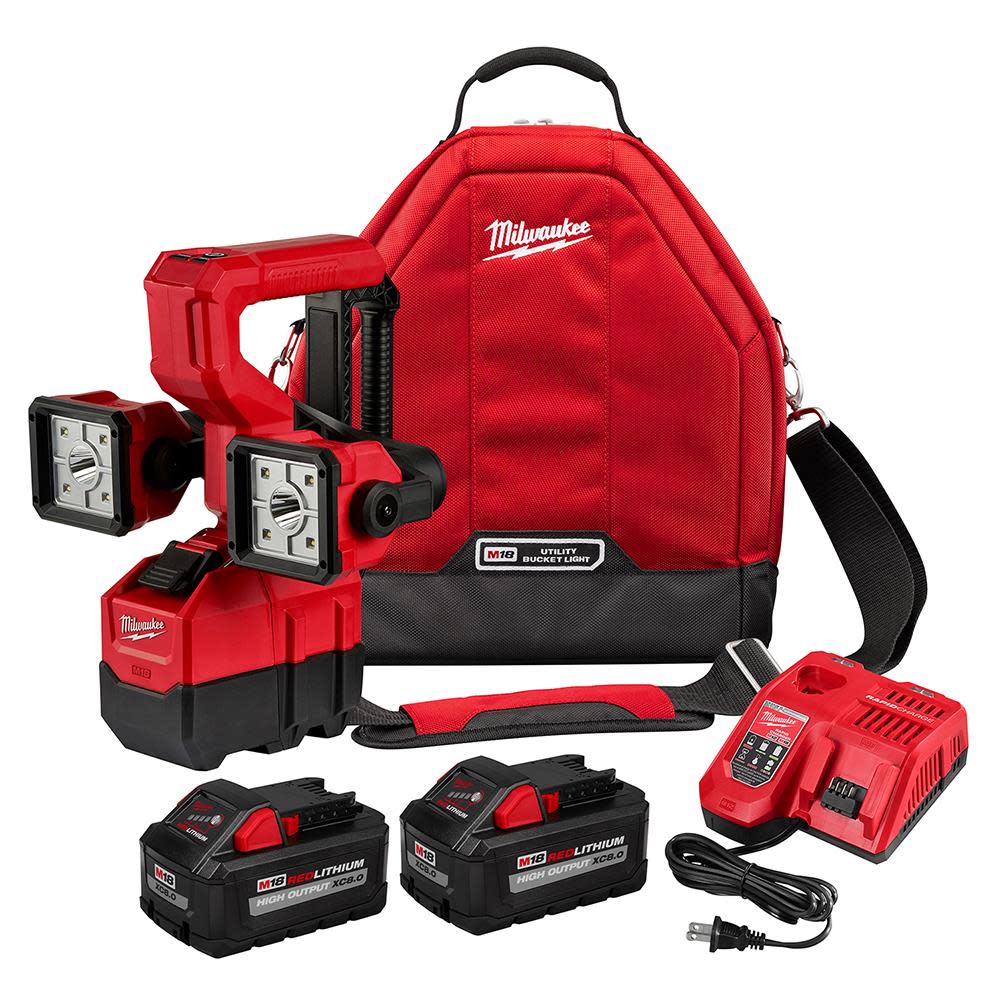 Milwaukee M18 HIGH DEMAND Utility Bucket Light Kit with 2 8.0Ah Batteries 2122-22HD from Milwaukee