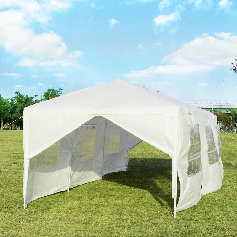 10 x 30 FT Outdoor Gazebo Canopy Tent Party Wedding Event Tent with 6 Removable Sidewalls & 2 Doorways