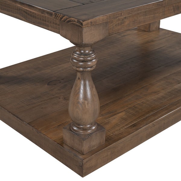 Rustic Floor Shelf Coffee Table