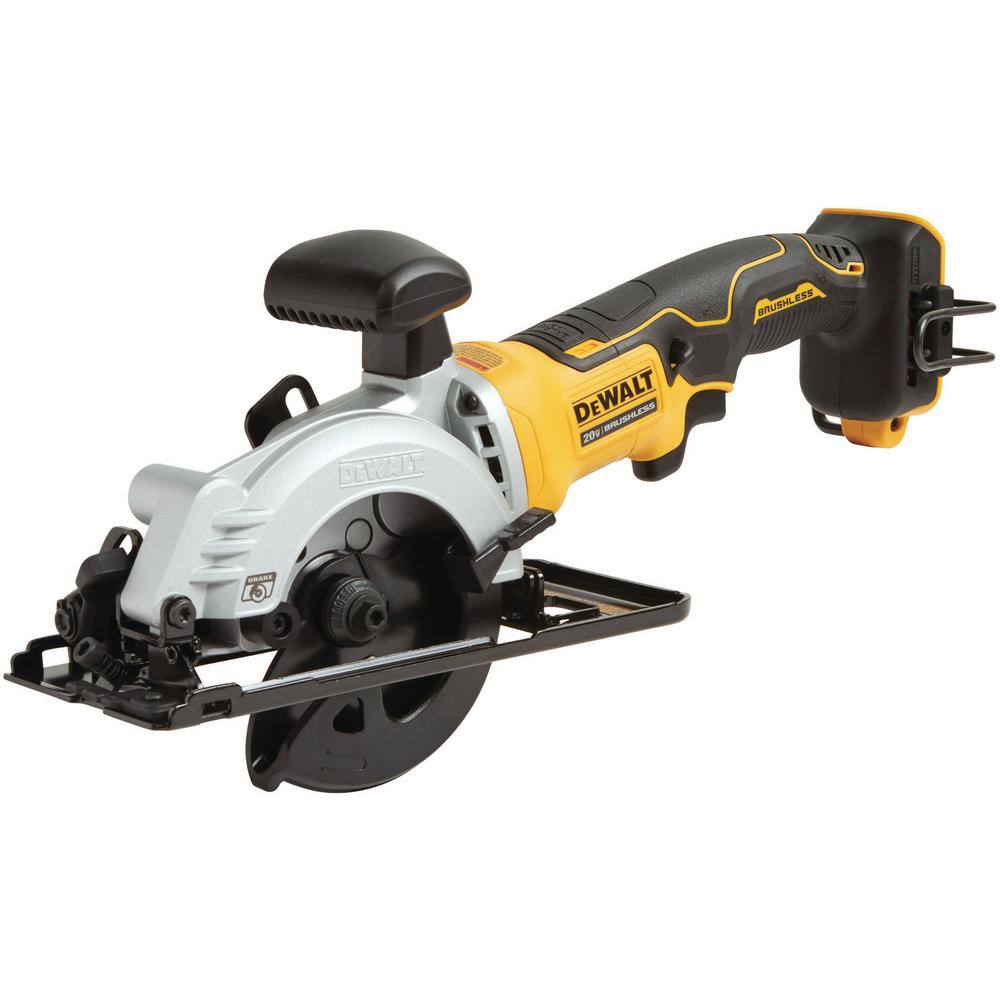 DW ATOMIC 20V MAX Cordless Brushless 4-12 in. Circular Saw and ((1) 20V MAX Compact Lithium-Ion 2.0Ah Battery DCS571BWDCB203