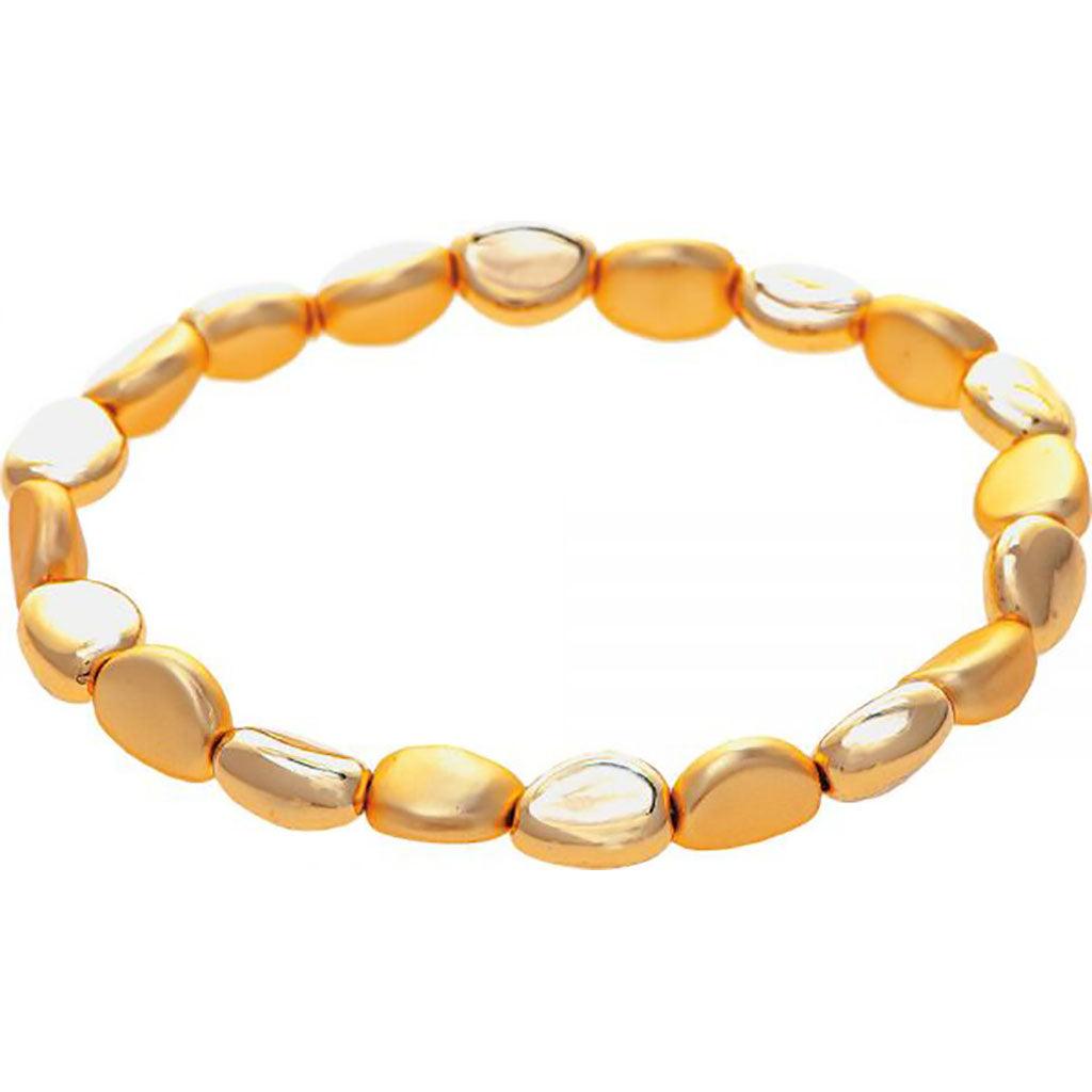 Rain  Gold Matte and Shiny Nuggets Bracelet