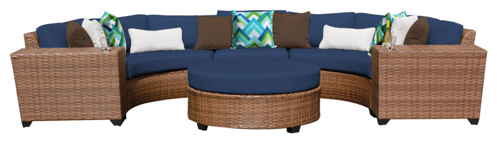 Laguna 6 Piece Outdoor Wicker Patio Furniture Set 06c   Tropical   Outdoor Lounge Sets   by Design Furnishings  Houzz