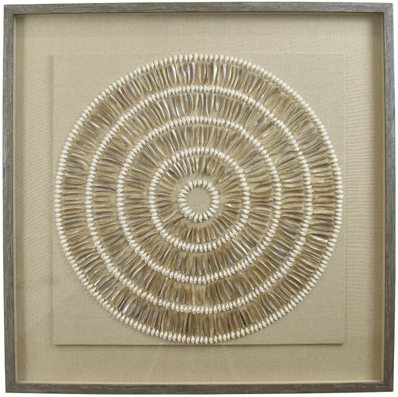 Brown Natural Fibers with Shell Wall Decoration