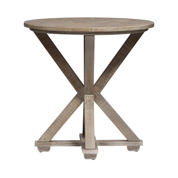 Parkland Falls Weathered Taupe Round End Table