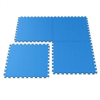 Stalwart Ultimate Comfort Blue 24 in. x 24 in. Foam Garage Floor (4-Pack) 75-6401