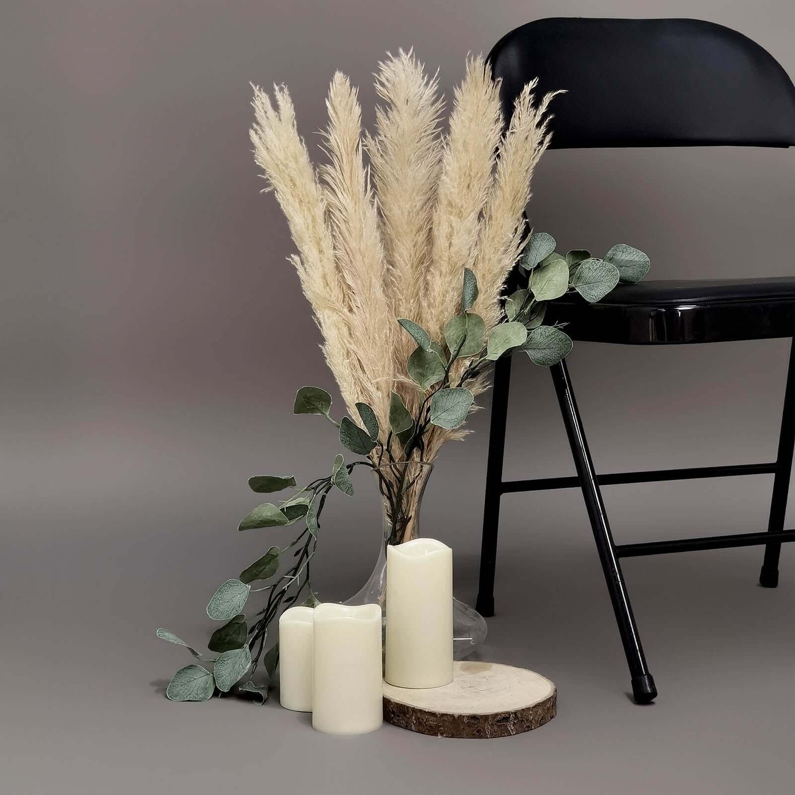 6 Stems Wheat Tint Dried Natural Pampas Grass Plant Sprays 49