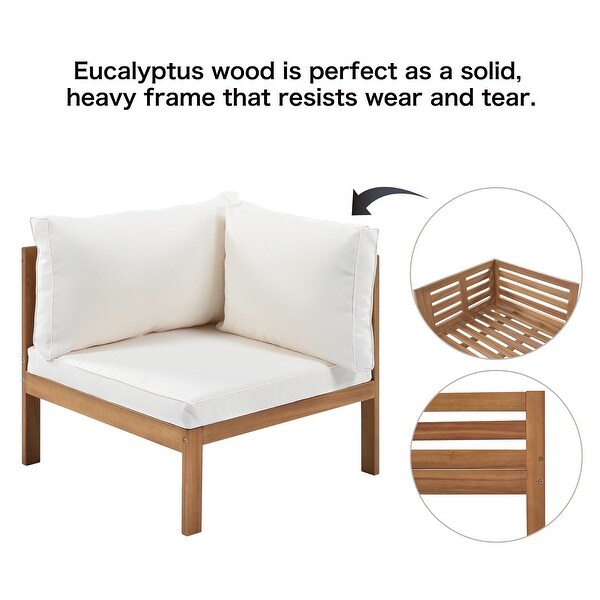 GO Wood Structure Outdoor Sofa Set Complete Patio Set，Highquality Cushions