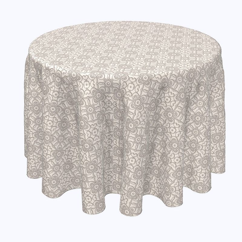 Round Tablecloth， 100% Polyester， 70 Round， Simple Vintage Lace