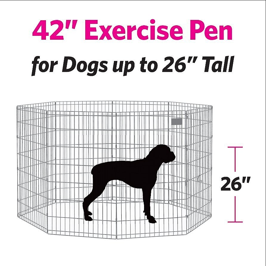 MidWest Wire Dog Exercise Pen with Step-Thru Door， Gold Zinc