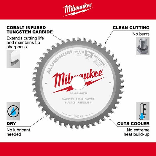 Milwaukee 48-40-4075 5-3/8” Metal Saw Blade 50 Tooth Non-Ferrous