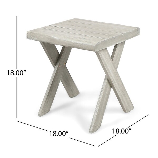 Patio Side Table With A Classic Cross Base