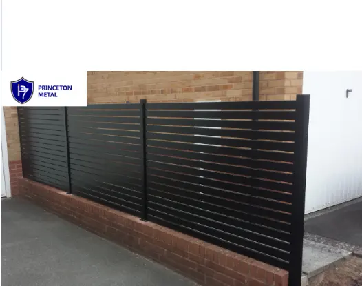 Factory supply Modern design horizontal powder coating matting black aluminum slat fence