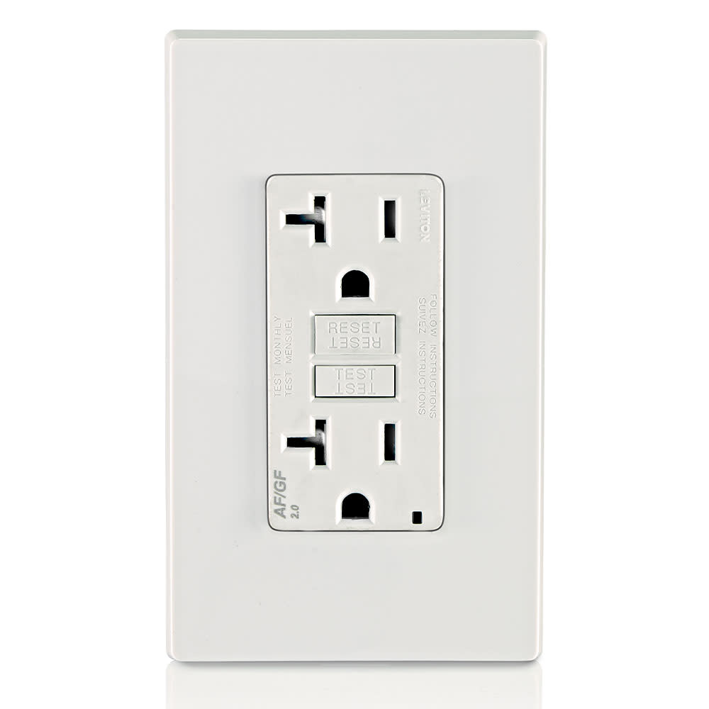 Leviton SmartlockPro AFCI/GFCI Outlet 20A 125V 2Pole White Duplex