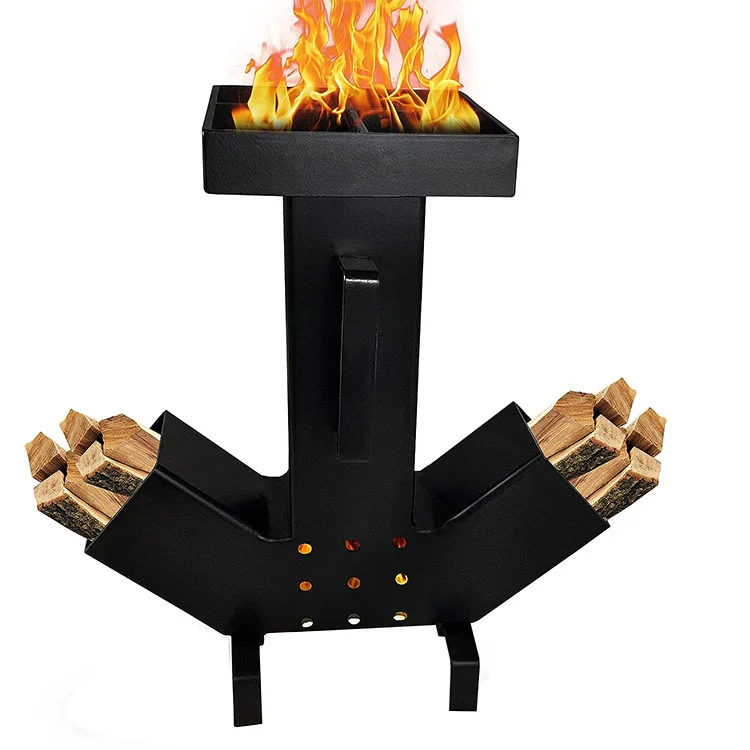 Camping Rocket Stove Split Self Feeding Camping Stove With Removable Top  For Outdoor Cooking  Camping  Hunting  Picnic