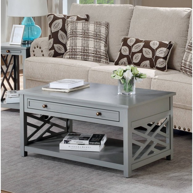 Middlebury Wood Coffee Table With Drawer Alaterre Furniture