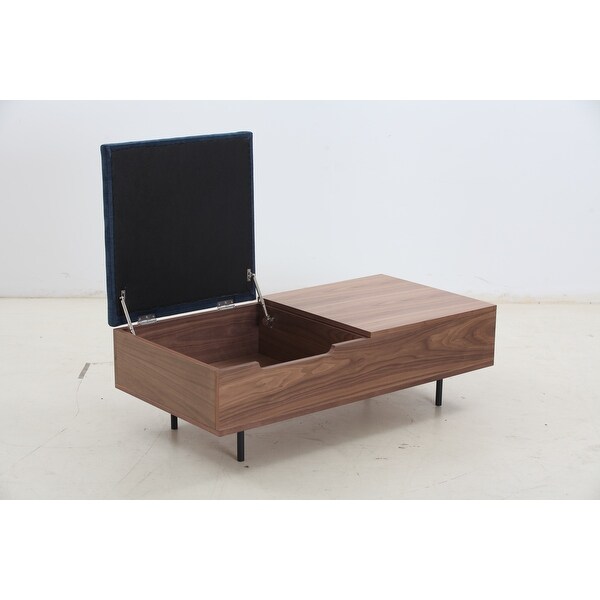 Coffee Table， Modern Wood and Metal Center Table with storage for Living Room