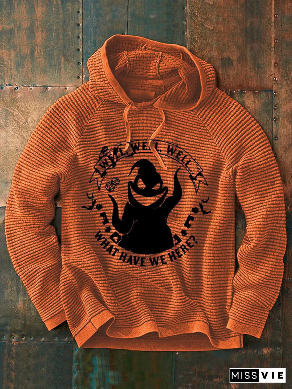 Men's Halloween Well Well What Have We Here Print Casual Hooded Sweatshirt