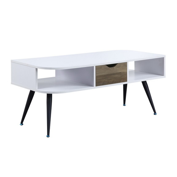 ACME Halima Coffee Table  White   Black Finish LV0...