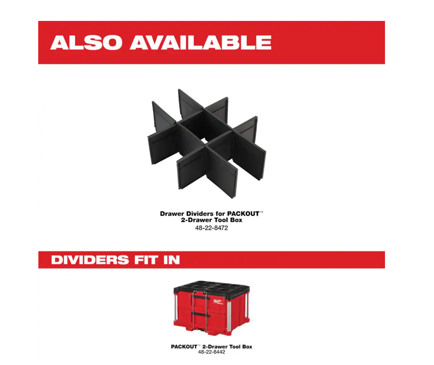 Milwaukee 48-22-8442 PACKOUT 22 in. 2-Drawer Tool Box with Metal Reinforced Corners