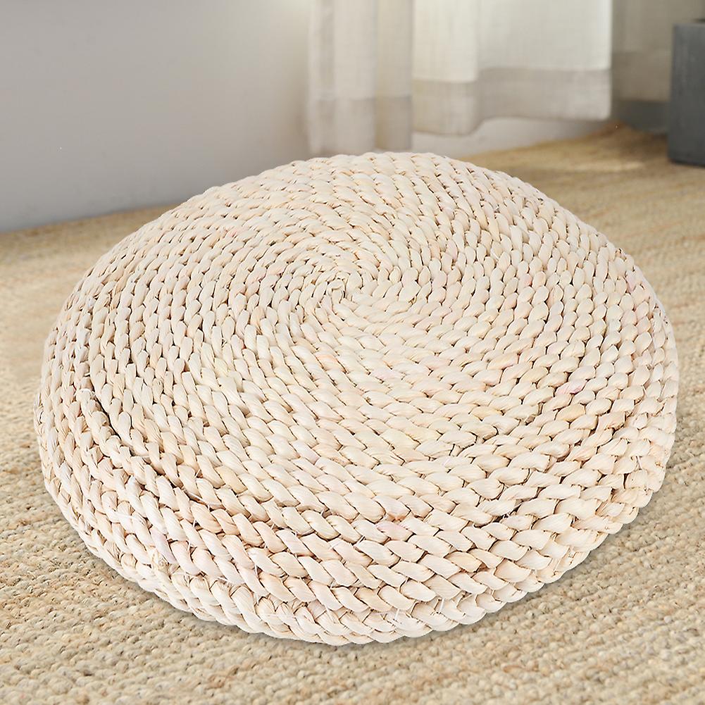 Japanese Style Round Tatami Hand Woven Floor Cushion Floor Pouf Mat For Meditation Yoga