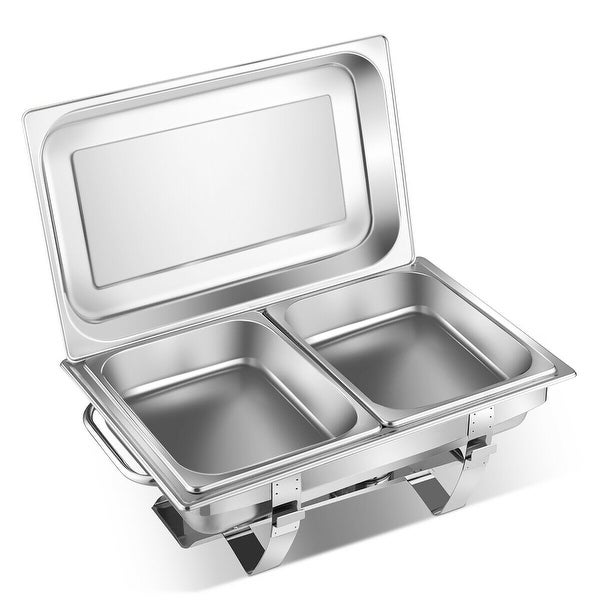 2 Packs Full Size Chafing Dish 9 Quart Stainless Steel Rectangular