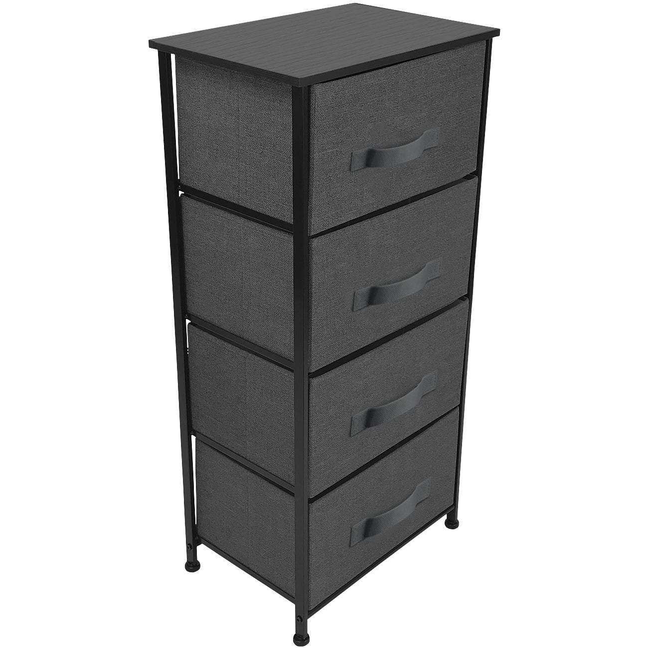 4 Drawers Chest Dresser - Black